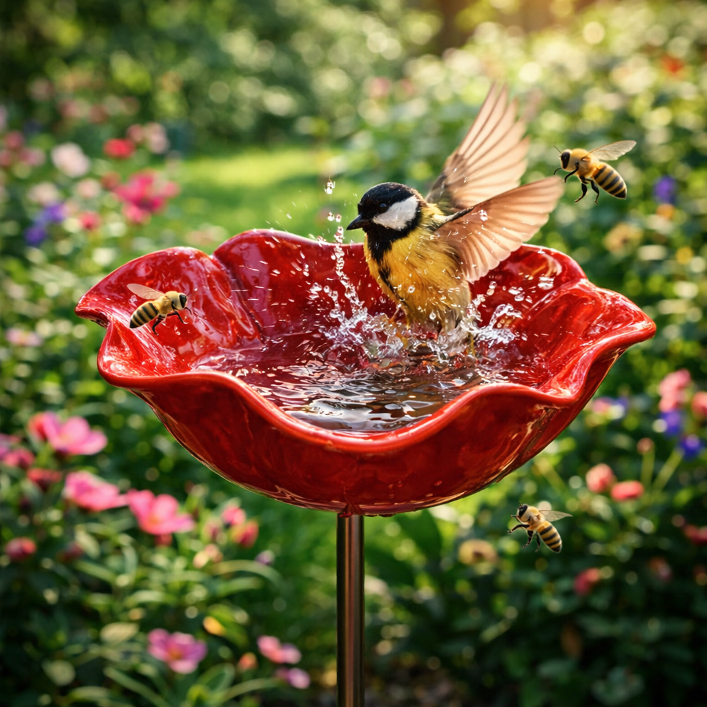 🐝 Pollinator-Friendly Flower Bird Bath – Your Garden’s New Must-Have