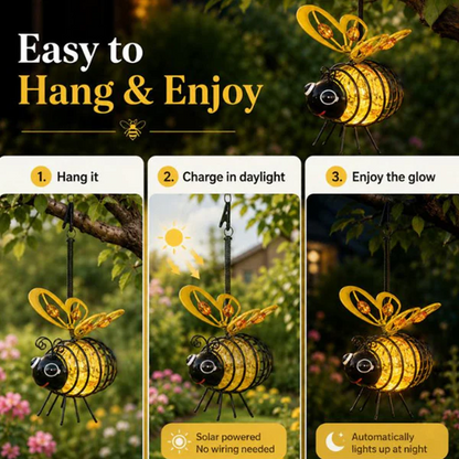 🌙🍃🪴 LIMITED-TIME 55% OFF! Hanging Solar Bee Light – Spread Joy Day and Night 🌞🌜