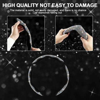🔥 50% OFF Today | 3-Piece Bling Leopard Steering Wheel Cover Set