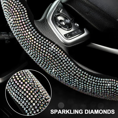 🔥 50% OFF Today | 3-Piece Bling Leopard Steering Wheel Cover Set