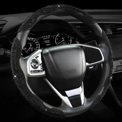 🔥 50% OFF Today | 3-Piece Bling Leopard Steering Wheel Cover Set