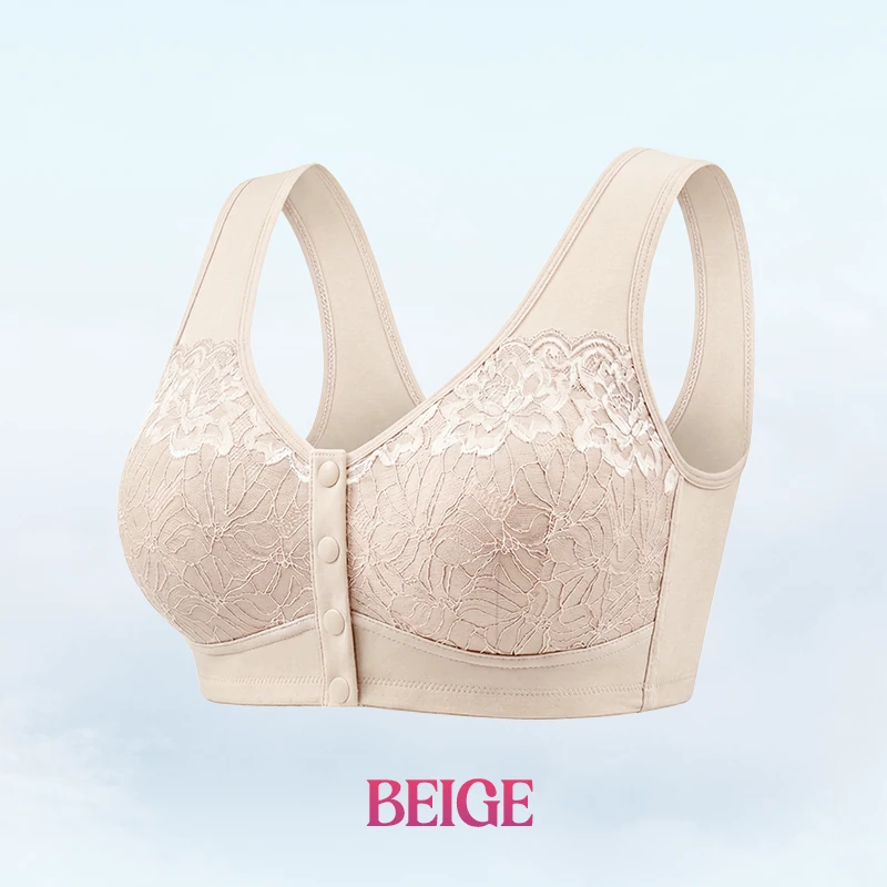 Front Closure Breathable Cotton Lifting Bra for Seniors