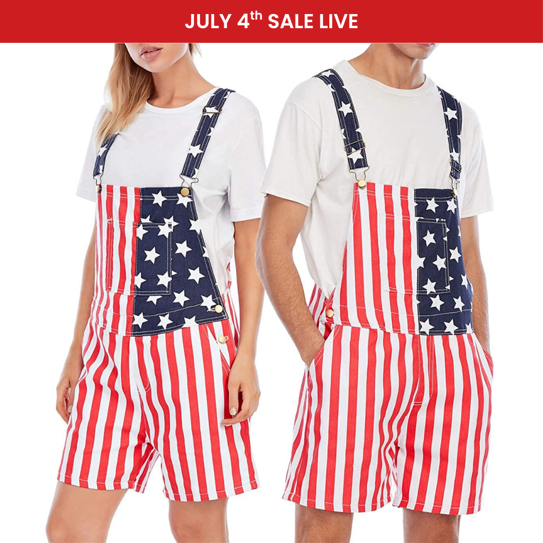 🗽Last Day 50% OFF🔥American Flag Overalls Shorts