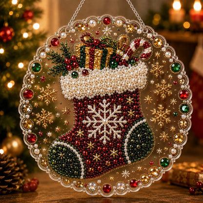 🎄 LIMITED TIME！！ 49% OFF – ✨ 🎄 Christmas Pearl Diamond Art Ornament Kit – DIY Handmade Holiday Hanging Decor 🎅💎