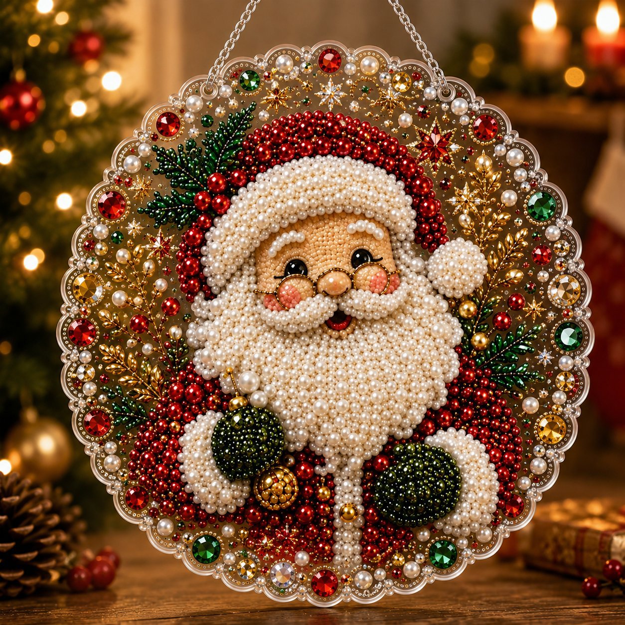 🎄 LIMITED TIME！！ 49% OFF – ✨ 🎄 Christmas Pearl Diamond Art Ornament Kit – DIY Handmade Holiday Hanging Decor 🎅💎
