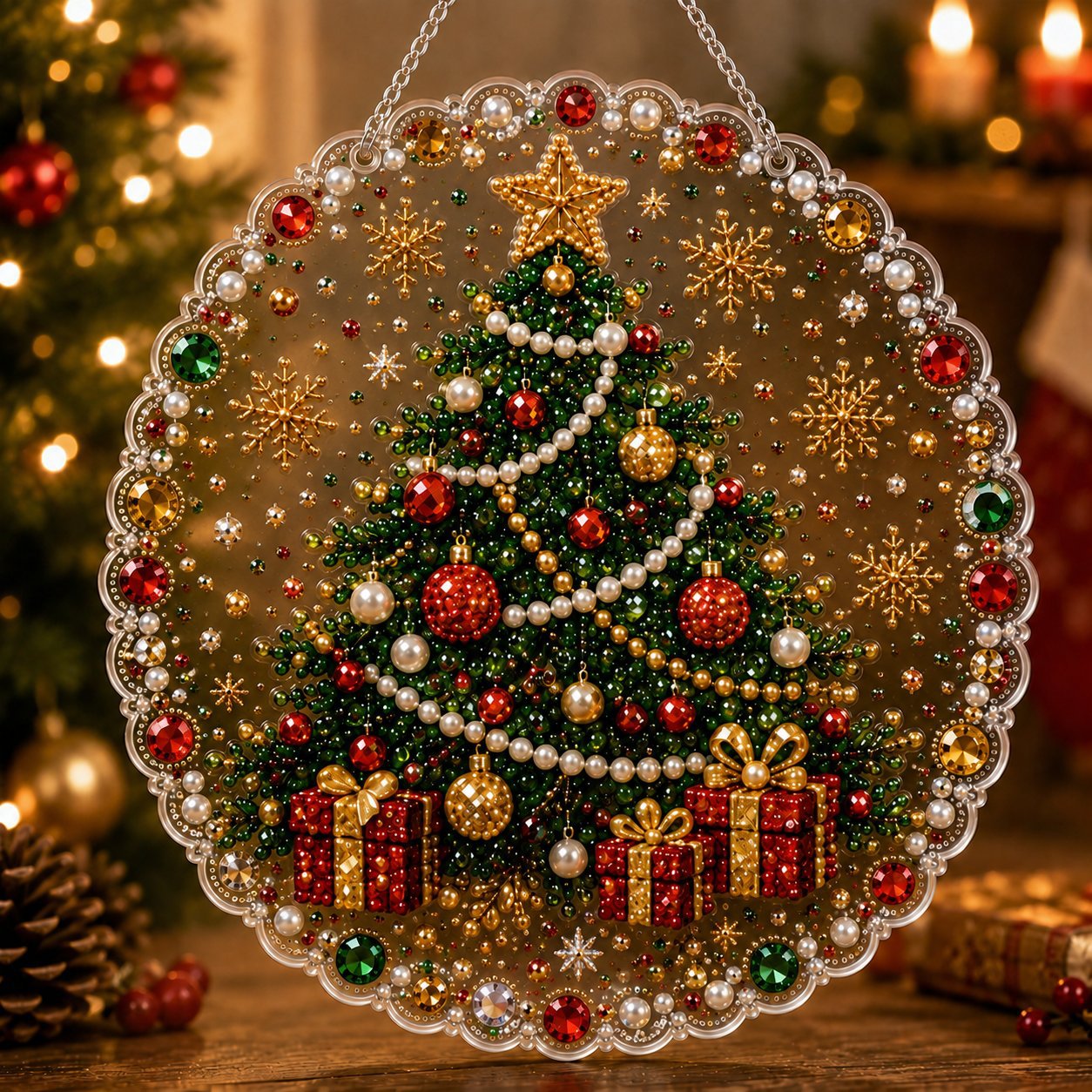🎄 LIMITED TIME！！ 49% OFF – ✨ 🎄 Christmas Pearl Diamond Art Ornament Kit – DIY Handmade Holiday Hanging Decor 🎅💎