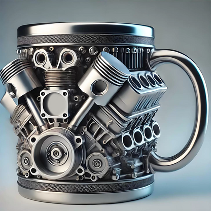 🏎️ Automotive Engine Pattern Mug | Novelty Home & Office Cup