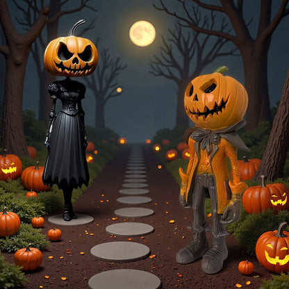 🎁✨️Only $38.98 This Week🌟🎃 Halloween Pumpkin Man Figurine – 👻Whimsical Autumn Tabletop Décor
