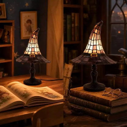 ✨Limited Edition 50% OFF🧙‍♀️ Stained-Resin Witch Hat Lamp – Enchanting Gothic Ambient Light