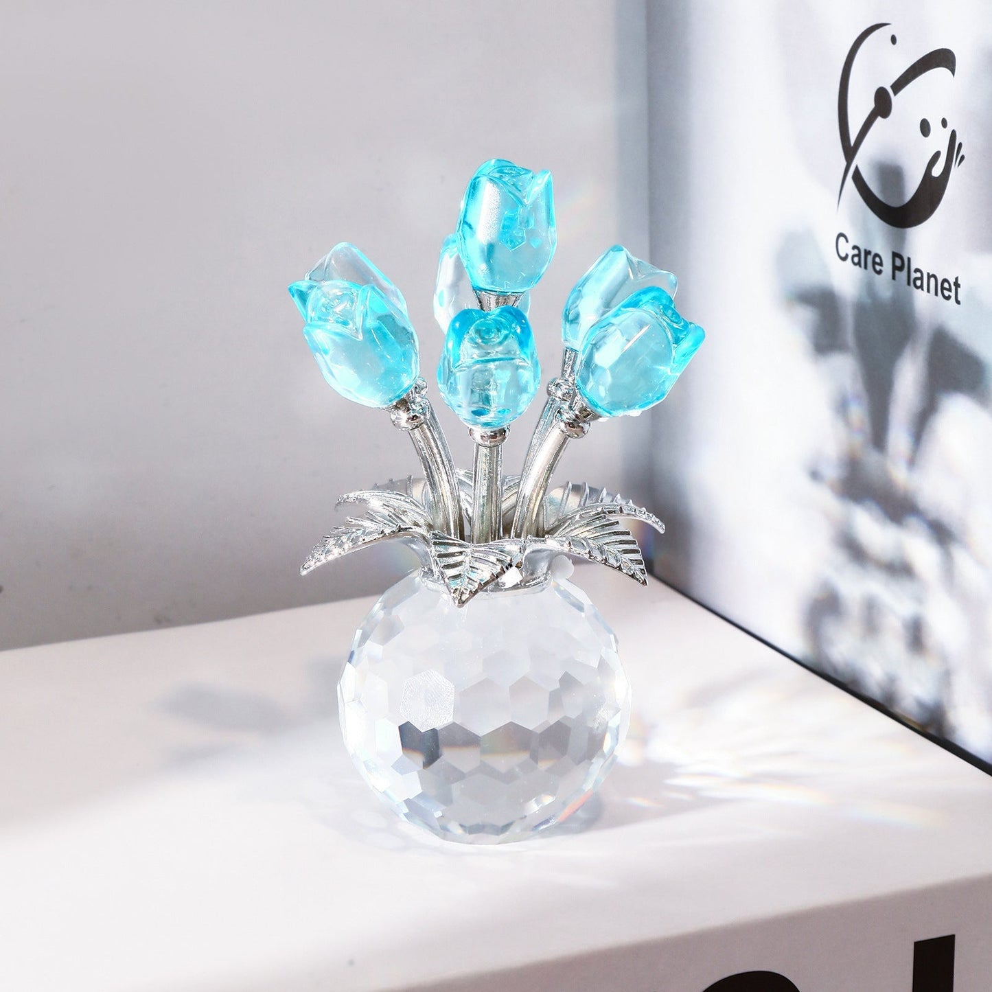 ❤️🌹Colorful Rose Flower Collectible Figurine with Vase