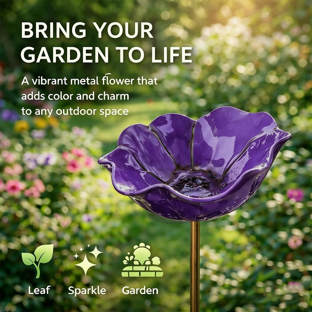 🎁 A Meaningful Garden Gift 50% Off--🎁Handmade Metal Flower Garden Stake🐦