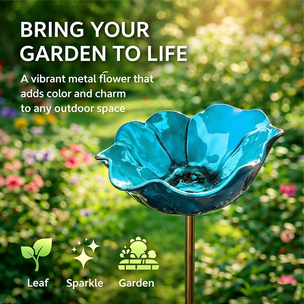🎁 A Meaningful Garden Gift 50% Off--🎁Handmade Metal Flower Garden Stake🐦
