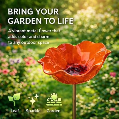 🎁 A Meaningful Garden Gift 50% Off--🎁Handmade Metal Flower Garden Stake🐦