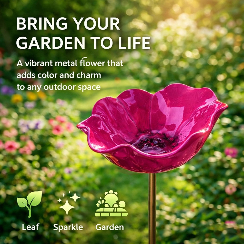 🎁 A Meaningful Garden Gift 50% Off--🎁Handmade Metal Flower Garden Stake🐦