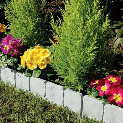 Stone-Look Garden Edging Border – 10-Piece DIY Lawn & Flower Bed Fence