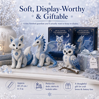 ❄️DIY Ice Dragon Felt Patchwork Kit Arctic Winter Guardian Sewing Set