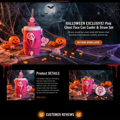 🔥HOT SALE🔥3D Scream Ghost Face Portable Handle Tumbler – Gothic Horror Aesthetic Cup Full Listing