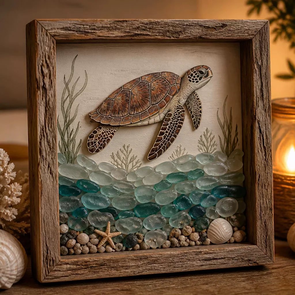🌊✨ Coastal Lighthouse Sea Glass Night Light – Bring The Ocean Home