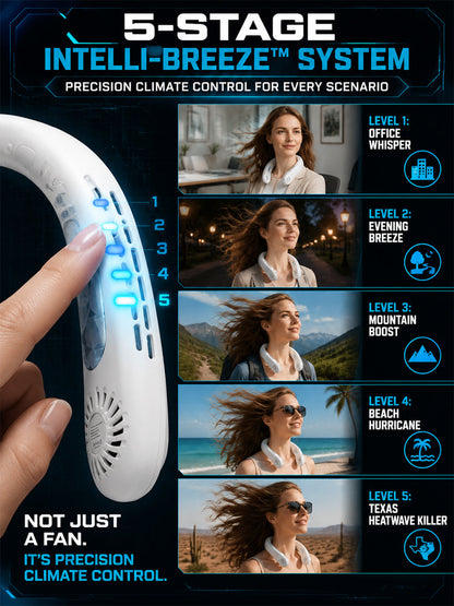[Wearable Air Conditioner] Cooling Neck Fan —Instant 5C Cooling | 50% Off Today 🌬️ Whisper Quiet Tech🍃