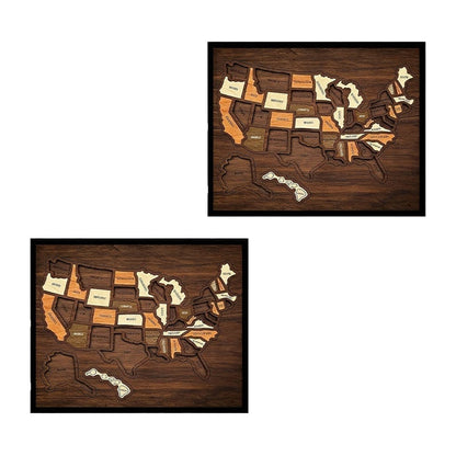 🎁LAST DAY Promotion-Wooden USA Map Puzzle 🗺️🔥