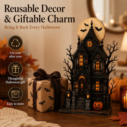 🔥Last Day 49% OFF - 🧙🖤🎃 Enchanted Halloween Haunted House Light-Up Figurine Collection