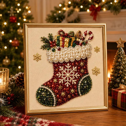 🧘Relaxing & Beginner Friendly -🌲DIY Pearl Diamond Painting Art  Christmas Series Kit