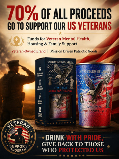 🥂 Toast to the 250th anniversary of our nation! Pour your chilled beverage, and watch the Star-Spangled Banner 🇺🇸 appear vividly on the cup surface.