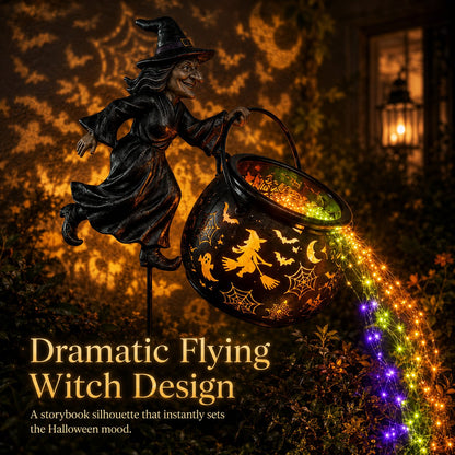 🎃 Halloween Witch Cauldron Solar Garden Light - 🧙Magical Outdoor Halloween Décor