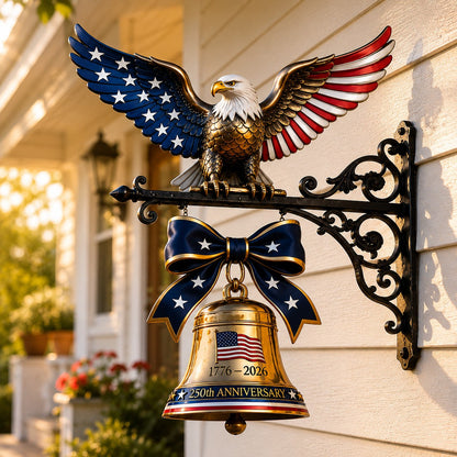 🔔 Commemorative Eagle Bell | Vintage Cast Iron Bracket | Handcrafted Detail