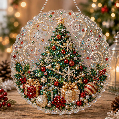 🎄 LIMITED TIME！！ 49% OFF – ✨ Christmas Pearl Diamond Art Hanging Ornament Kit | Luxury Flocked Canvas with Scratch-Resistant Non-Fading Pearl Beads DIY Handmade Holiday Hanging Decor 🎅💎