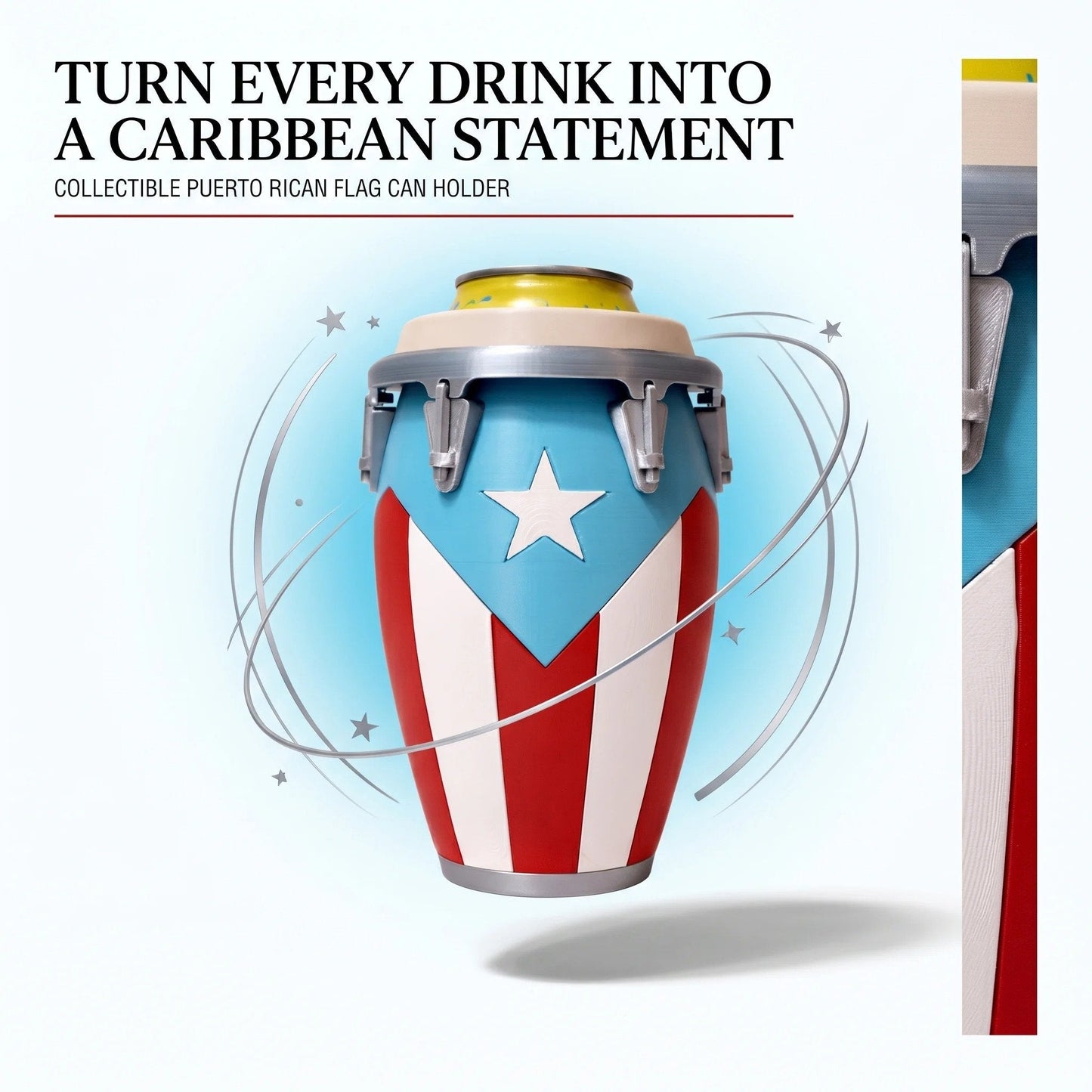 🎖️🪘Conga-Style Can Holder – Celebrate Caribbean Pride, One Sip at a Time