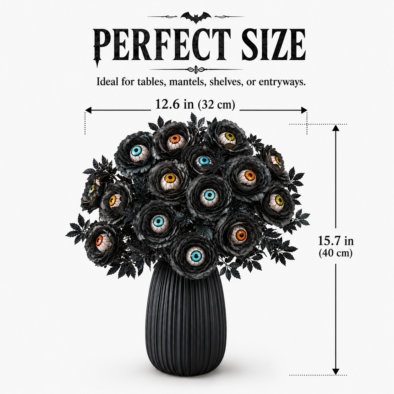 👁️ Creepy Eyeball Flower Bouquet – Gothic Halloween Artificial Floral Centerpiece for Home Décor