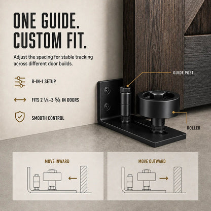 🔥HOT SALE🔥8-in-1 Adjustable Barn Door Floor Guide – Wall-Mount Stay Roller for Smooth, Stable Sliding