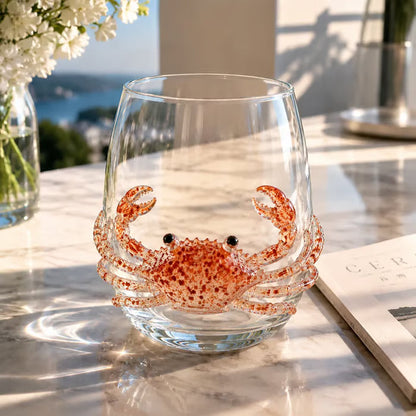 🌊 Artisanal 3D Ocean Life Glass – A Tiny Underwater World in Every Sip ✨