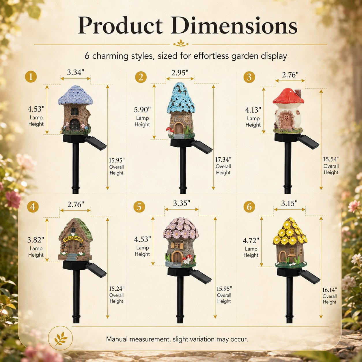 🌙✨✨Solar Mushroom Cottage Garden Light – Warm Fairy-Tale Glow for Flower Beds