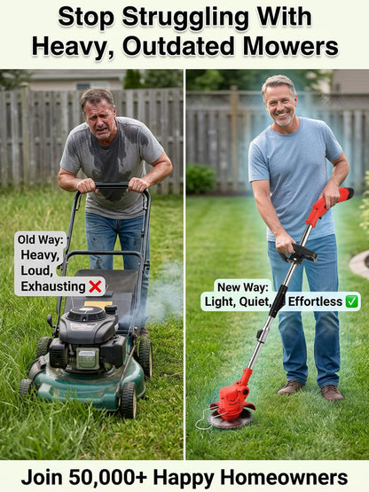 🌿 Lightweight Cordless Grass Trimmer – Quiet 9000 RPM Lawn Care Tool