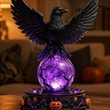 🎃Early Purchase - 50% OFF Now👻Halloween Raven Crystal Ball Lighted Decor