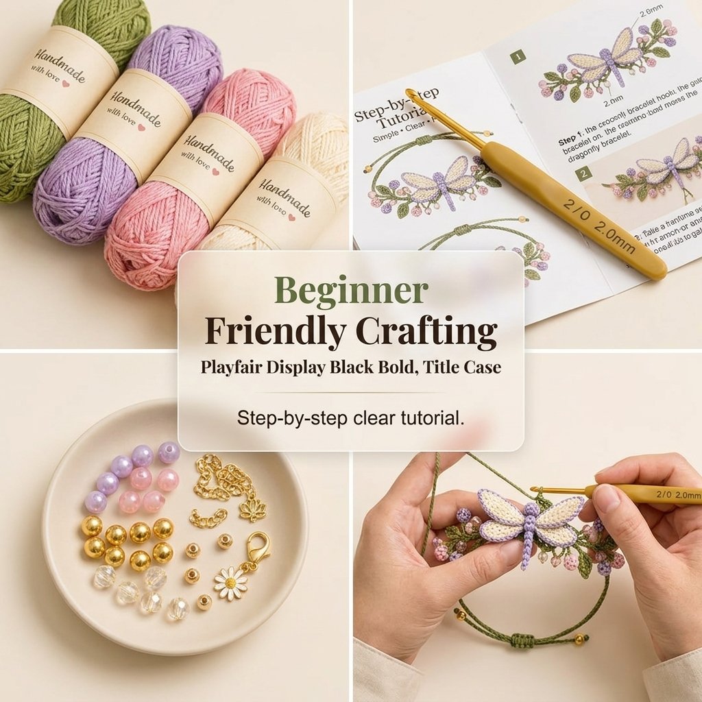 🌿🌸 DIY Nature-Inspired Crochet Bracelet Kit – Create Beautiful Handmade Floral Bracelets