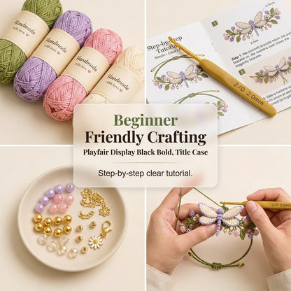 🌿🌸 DIY Nature-Inspired Crochet Bracelet Kit – Create Beautiful Handmade Floral Bracelets