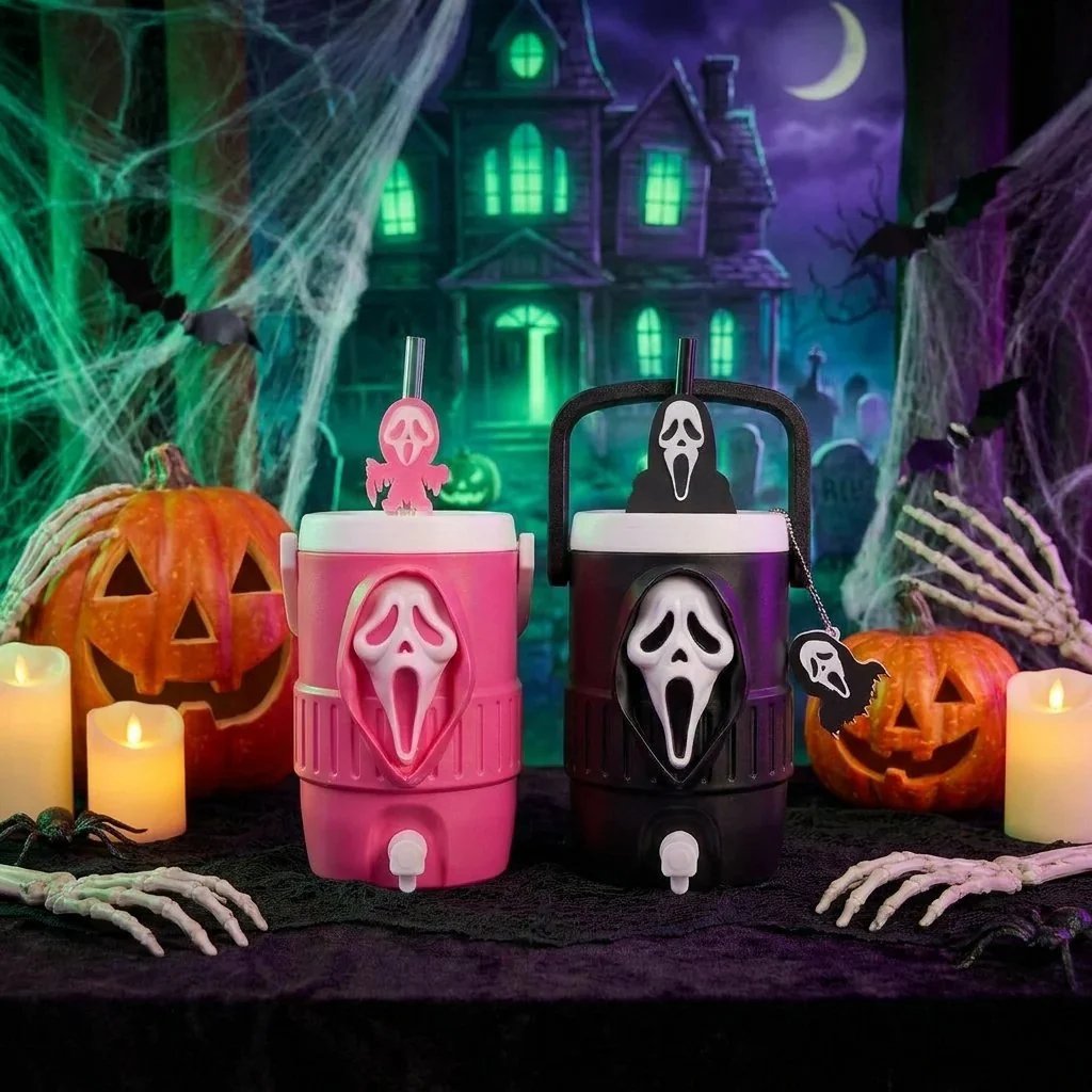 🔥HOT SALE🔥3D Scream Ghost Face Portable Handle Tumbler – Gothic Horror Aesthetic Cup Full Listing