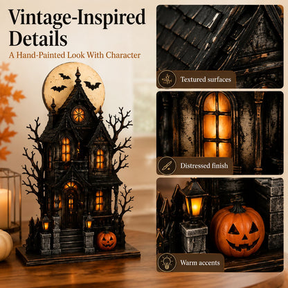 🔥Last Day 49% OFF - 🧙🖤🎃 Enchanted Halloween Haunted House Light-Up Figurine Collection