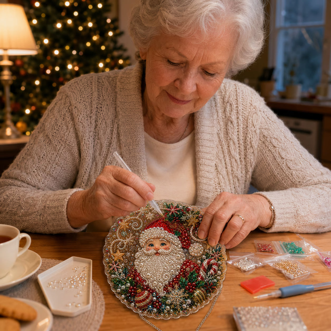 🎄 LIMITED TIME！！ 49% OFF – ✨ 🎄 Christmas Pearl Diamond Art Ornament Kit – DIY Handmade Holiday Hanging Decor 🎅💎