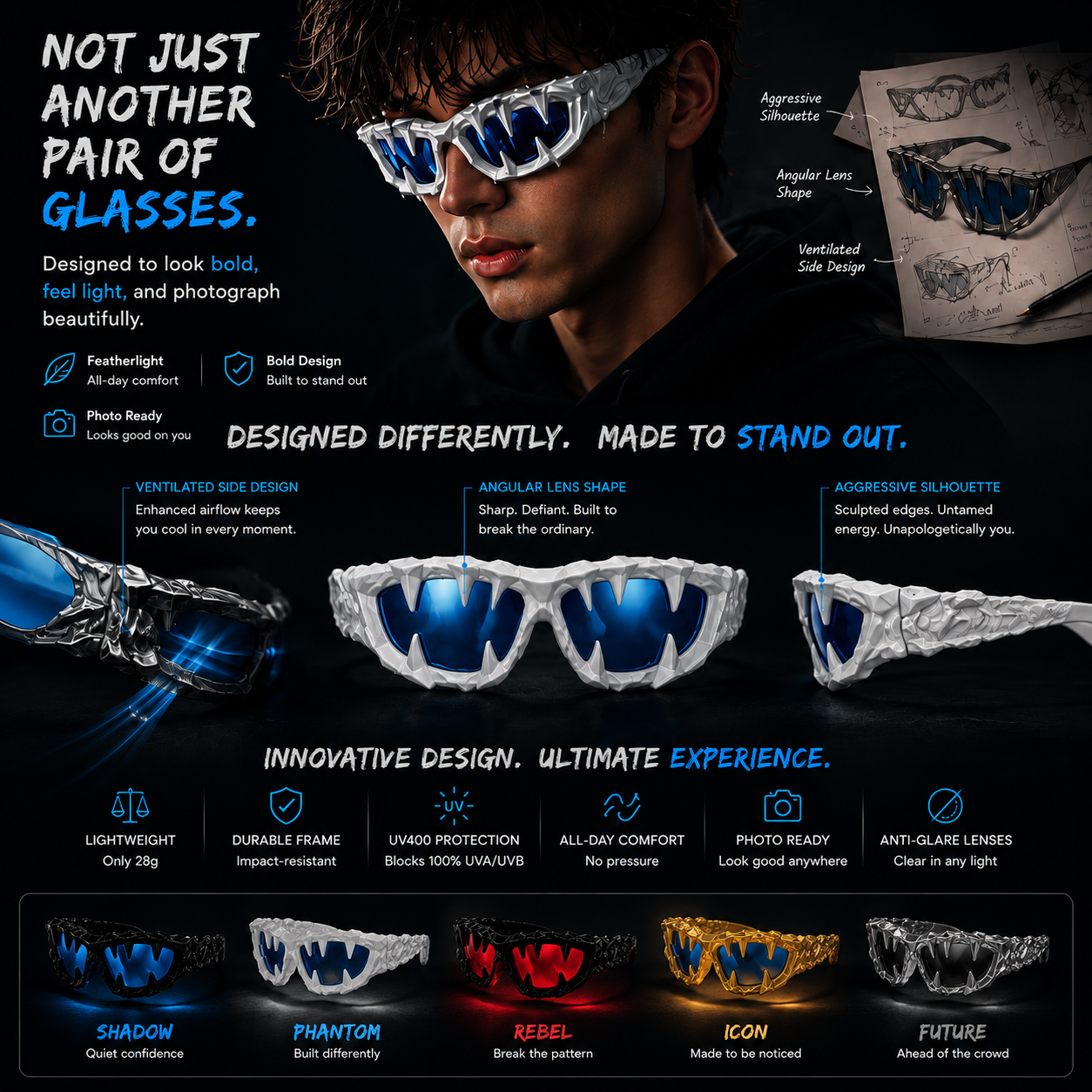 🔥Molten Fang Statement Shades🔥 –Not Made For Everyone. Made For Those Who Stand Out.