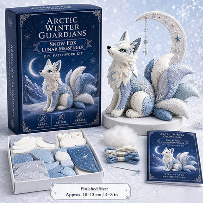 DIY Ice Dragon Felt Patchwork Kit Arctic Winter Guardian Sewing Set