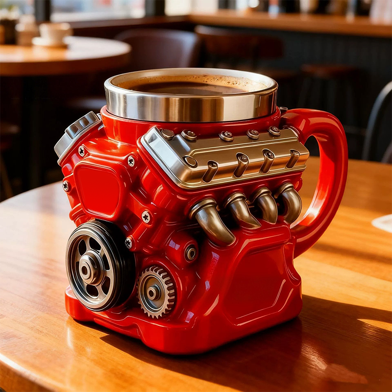 🏎️ Automotive Engine Pattern Mug | Novelty Home & Office Cup