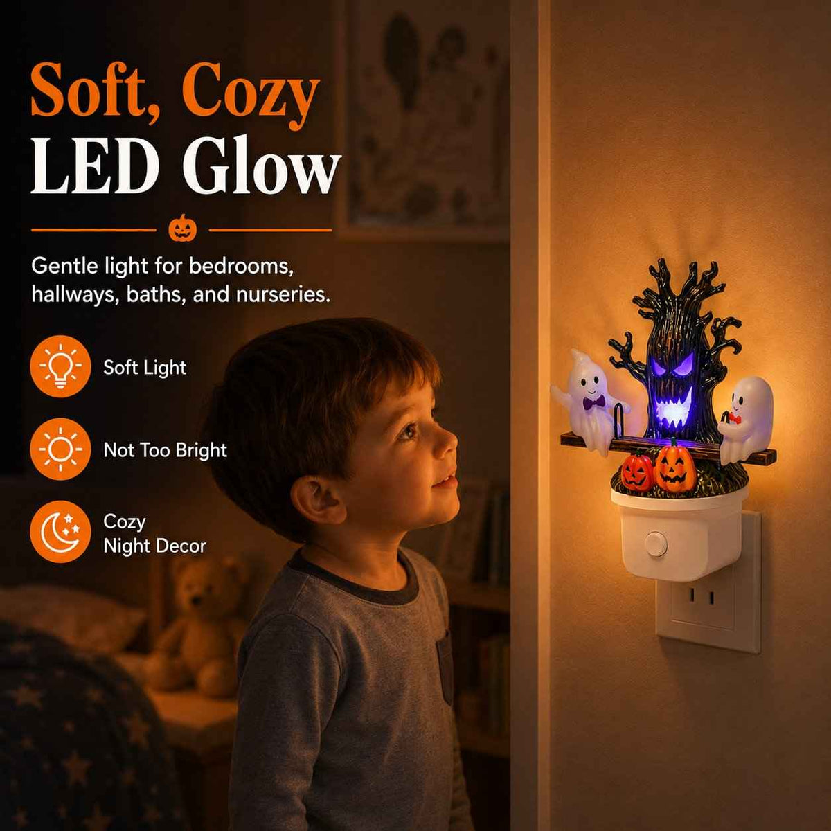 🔥LAST DAY 50% OFF🎃👻Animated Seesaw Ghost Plug In LED Night Light