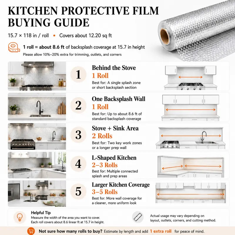 🎁Last Day Promotion 49% OFF🔥Kitchen Peel and Stick Wallpaper Backsplash Waterproof Kitchen Stickers - Silver / Buy 1