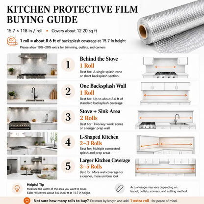 🎁Last Day Promotion 49% OFF🔥Kitchen Peel and Stick Wallpaper Backsplash Waterproof Kitchen Stickers - Silver / Buy 1