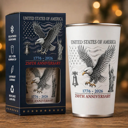 🥂 Toast to the 250th anniversary of our nation! Pour your chilled beverage, and watch the Star-Spangled Banner 🇺🇸 appear vividly on the cup surface.
