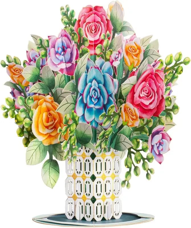 2-in-1 Gift & Décor for Every Moment🌸3D Flower Bouquet Pop Up Card